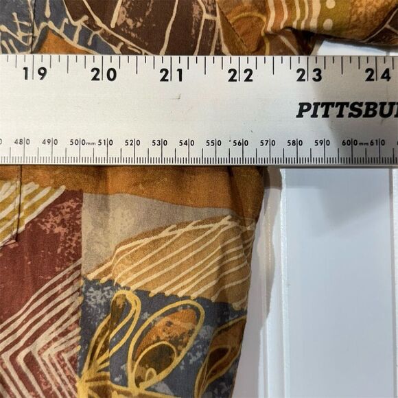 Tori Richard Hawaiian Shirt L Brown Turtle Tribal Print Aloha Button Up Cotton - Picture 3 of 8